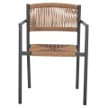ΠΟΛΥΘΡΟΝΑ ΑΛΟΥΜΙΝΙΟΥ STER HM5786.12 ΑΝΘΡΑΚΙ-ΣΥΝΘ.RATTAN ΜΠΕΖ 55,5x53x78Υεκ.