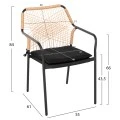 ΠΟΛΥΘΡΟΝΑ ΑΛΟΥΜΙΝΙΟΥ TROTTER HM5865.11 ΣΚΟΥΡΟΣ ΓΚΡΙ ΣΚΕΛΕΤΟΣ ΜΕ WICKER ΜΠΕΖ & ΜΑΥΡΟ ΜΑΞΙΛΑΡΙ
