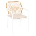 ΠΟΛΥΘΡΟΝΑ ΑΛΟΥΜΙΝΙΟΥ TROTTER HM5865.12 ΛΕΥΚΟΣ ΣΚΕΛΕΤΟΣ ΜΕ WICKER ΜΠΕΖ & ΛΕΥΚΟ ΜΑΞΙΛΑΡΙ