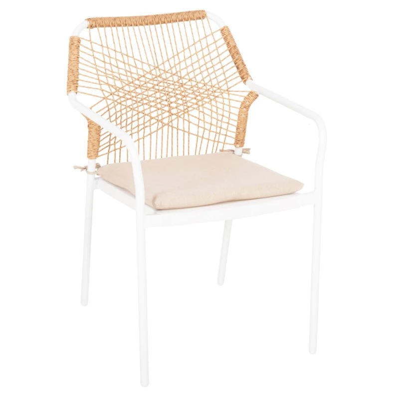 ΠΟΛΥΘΡΟΝΑ ΑΛΟΥΜΙΝΙΟΥ TROTTER HM5865.12 ΛΕΥΚΟΣ ΣΚΕΛΕΤΟΣ ΜΕ WICKER ΜΠΕΖ & ΛΕΥΚΟ ΜΑΞΙΛΑΡΙ