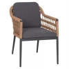 ΠΟΛΥΘΡΟΝΑ BOXER HM6556.01 ΑΛΟΥΜΙΝΙΟ & OLEFIN ΓΚΡΙ-TWIST WICKER 58x60x80Yεκ