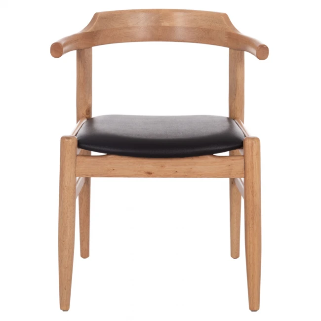 ΠΟΛΥΘΡΟΝΑ CERSEI HM9946.01 RUBBERWOOD ΣΕ LIGHT OAK & PU ΣΕ ΜΑΥΡΟ 57x53x72Υεκ