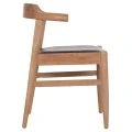 ΠΟΛΥΘΡΟΝΑ CERSEI HM9946.01 RUBBERWOOD ΣΕ LIGHT OAK & PU ΣΕ ΜΑΥΡΟ 57x53x72Υεκ