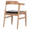 ΠΟΛΥΘΡΟΝΑ CERSEI HM9946.01 RUBBERWOOD ΣΕ LIGHT OAK & PU ΣΕ ΜΑΥΡΟ 57x53x72Υεκ