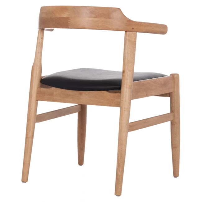 ΠΟΛΥΘΡΟΝΑ CERSEI HM9946.01 RUBBERWOOD ΣΕ LIGHT OAK & PU ΣΕ ΜΑΥΡΟ 57x53x72Υεκ