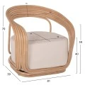 ΠΟΛΥΘΡΟΝΑ DUCHESS ΑΠΟ RATTAN ΦΥΣΙΚΟ ΜΕ ΜΑΞΙΛΑΡΙ HM9478 81x59x70Y εκ.