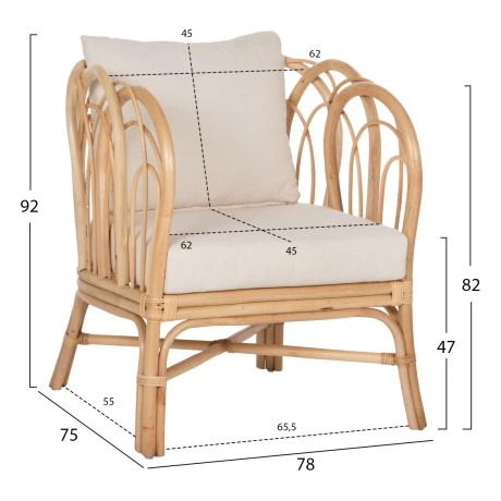 ΠΟΛΥΘΡΟΝΑ ESTOR HM9817 RATTAN ΣΕ ΦΥΣΙΚΟ-ΛΕΥΚΟ ΜΑΞΙΛΑΡΙ--Β'ΔΙΑΛΟΓΗΣ 78x75x92Υ εκ.
