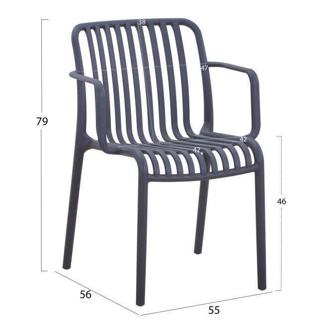 ΠΟΛΥΘΡΟΝΑ ΕΞΩΤ.ΧΩΡΟΥ CONVEE HM6105.03 ΓΚΡΙ ΠΟΛΥΠΡΟΠΥΛΕΝΙΟ 44,5x52,5x79Yεκ.