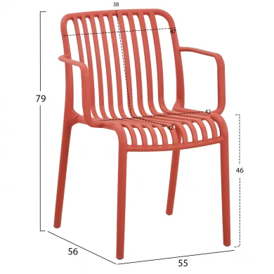ΠΟΛΥΘΡΟΝΑ ΕΞΩΤ.ΧΩΡΟΥ CONVEE HM6105.05 ΚΟΚΚΙΝΟ ΠΟΛΥΠΡΟΠΥΛΕΝΙΟ 55x56x79Yεκ.
