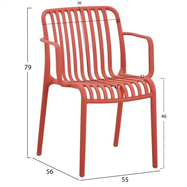 ΠΟΛΥΘΡΟΝΑ ΕΞΩΤ.ΧΩΡΟΥ CONVEE HM6105.05 ΚΟΚΚΙΝΟ ΠΟΛΥΠΡΟΠΥΛΕΝΙΟ 44,5x52,5x79Yεκ.