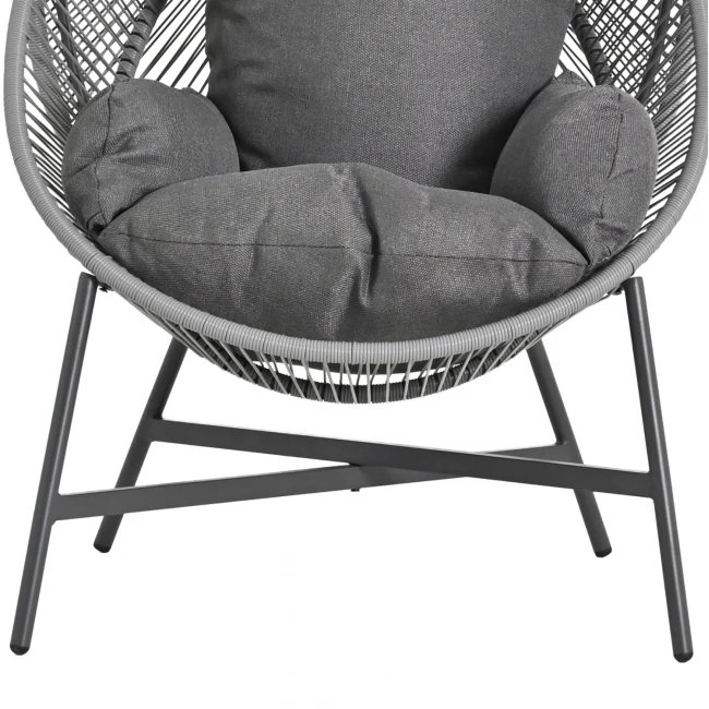 ΠΟΛΥΘΡΟΝΑ-ΦΩΛΙΑ RULER HM6506.01 ΓΚΡΙ ΜΕΤΑΛΛΟ-P.E.RATTAN-ΜΑΞΙΛΑΡΙΑ 90x85x149Υεκ