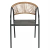 ΠΟΛΥΘΡΟΝΑ HOMAN HM6430.01 ΓΚΡΙ ΜΕΤΑΛΛΟ & TEXTILENE--ΜΠΕΖ P.E.RATTAN 53x58x75Υεκ