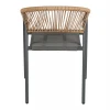 ΠΟΛΥΘΡΟΝΑ HOMAN HM6430.01 ΓΚΡΙ ΜΕΤΑΛΛΟ & TEXTILENE--ΜΠΕΖ P.E.RATTAN 53x58x75Υεκ