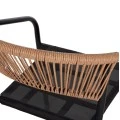 ΠΟΛΥΘΡΟΝΑ HOMAN HM6430.03 ΜΑΥΡΟ ΜΕΤΑΛΛΟ & TEXTILENE--ΜΠΕΖ P.E.RATTAN 53x58x75Υεκ