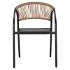 ΠΟΛΥΘΡΟΝΑ HOMAN HM6430.03 ΜΑΥΡΟ ΜΕΤΑΛΛΟ & TEXTILENE--ΜΠΕΖ P.E.RATTAN 53x58x75Υεκ