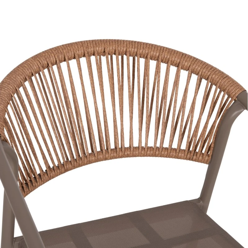 ΠΟΛΥΘΡΟΝΑ HOMAN HM6430.04 ΣΑΜΠΑΝΙ ΜΕΤΑΛΛΟ & TEXTILENE--ΜΠΕΖ P.E.RATTAN 53x58x75Υεκ