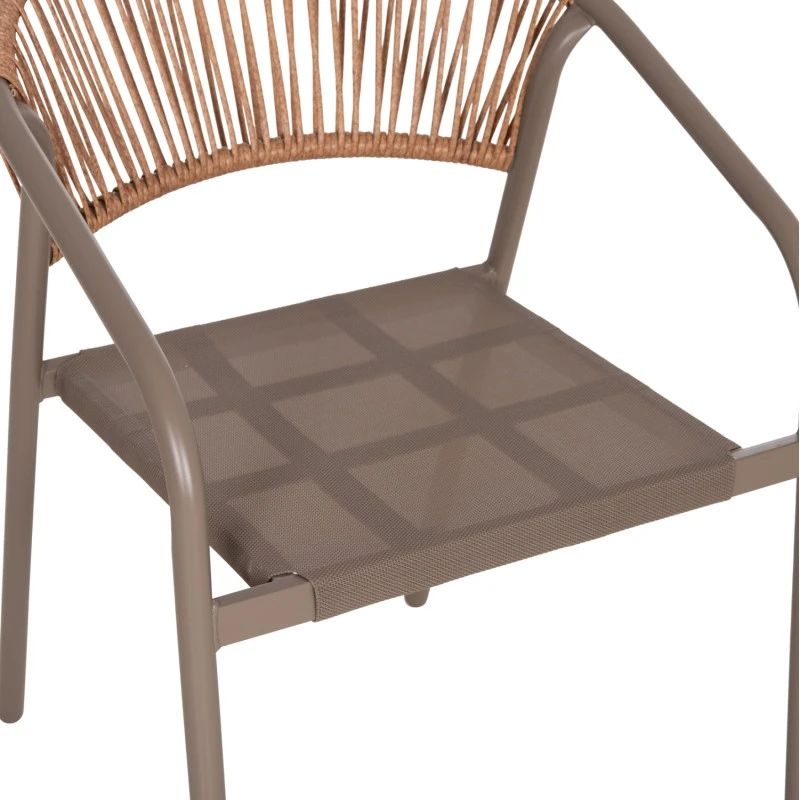 ΠΟΛΥΘΡΟΝΑ HOMAN HM6430.04 ΣΑΜΠΑΝΙ ΜΕΤΑΛΛΟ & TEXTILENE--ΜΠΕΖ P.E.RATTAN 53x58x75Υεκ