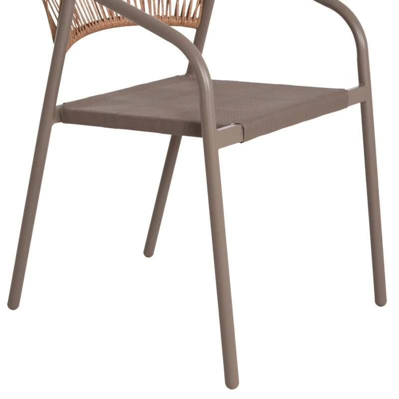 ΠΟΛΥΘΡΟΝΑ HOMAN HM6430.04 ΣΑΜΠΑΝΙ ΜΕΤΑΛΛΟ & TEXTILENE--ΜΠΕΖ P.E.RATTAN 53x58x75Υεκ