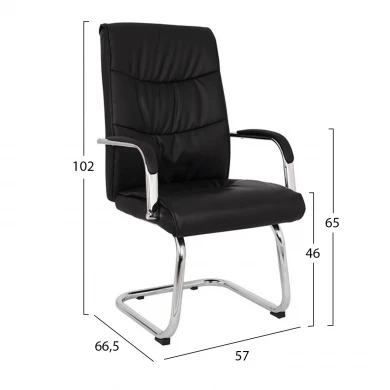 ΠΟΛΥΘΡΟΝΑ JACOB HM1045.11 ΜΑΥΡΟ PU ΜΕ ΒΑΣΗ ΧΡΩΜΙΟΥ 57x66,5x102 cm