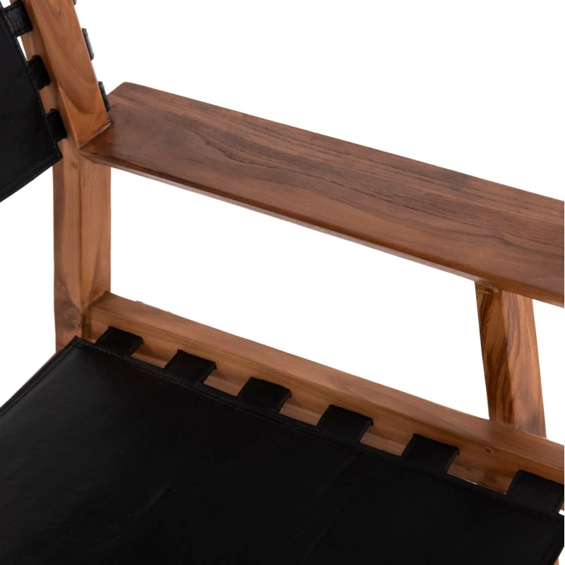 ΠΟΛΥΘΡΟΝΑ KONNA HM9928.01 TEAK ΞΥΛΟ ΣΕ ΦΥΣΙΚΟ-ΔΕΡΜΑ ΑΓΕΛΑΔΟΣ ΣΕ ΜΑΥΡΟ 80x64x73Υεκ.