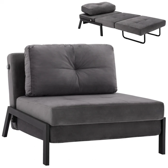 ΠΟΛΥΘΡΟΝΑ ΚΡΕΒΑΤΙ ΑΠΟ ΒΕΛΟΥΔΟ ΓΚΡΙ HM3078.11 95x92x66Υ εκ.