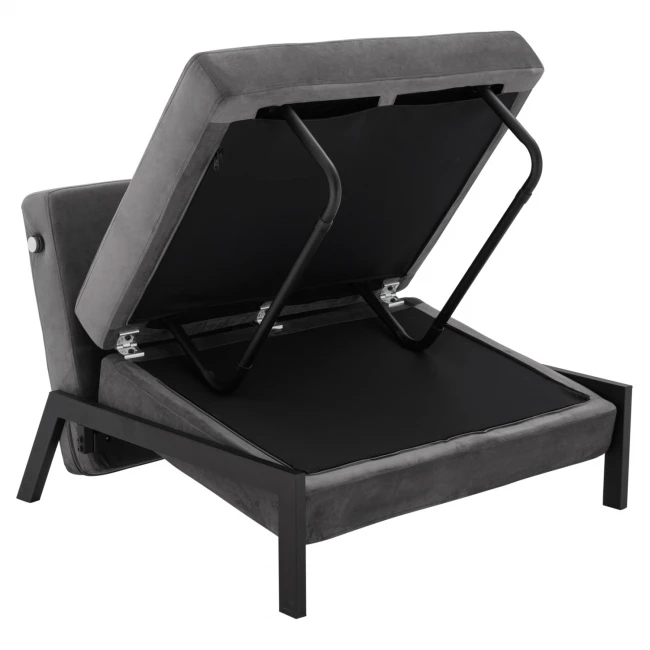 ΠΟΛΥΘΡΟΝΑ ΚΡΕΒΑΤΙ ΑΠΟ ΒΕΛΟΥΔΟ ΓΚΡΙ HM3078.11 95x92x66Υ εκ.