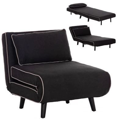 ΠΟΛΥΘΡΟΝΑ ΚΡΕΒΑΤΙ BRAXTON HM8425.03 ΜΑΥΡΟ ΥΦΑΣΜΑ 78x88x78Υεκ.