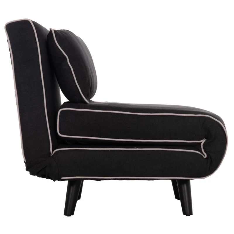 ΠΟΛΥΘΡΟΝΑ ΚΡΕΒΑΤΙ BRAXTON HM8425.03 ΜΑΥΡΟ ΥΦΑΣΜΑ 78x88x78Υεκ.