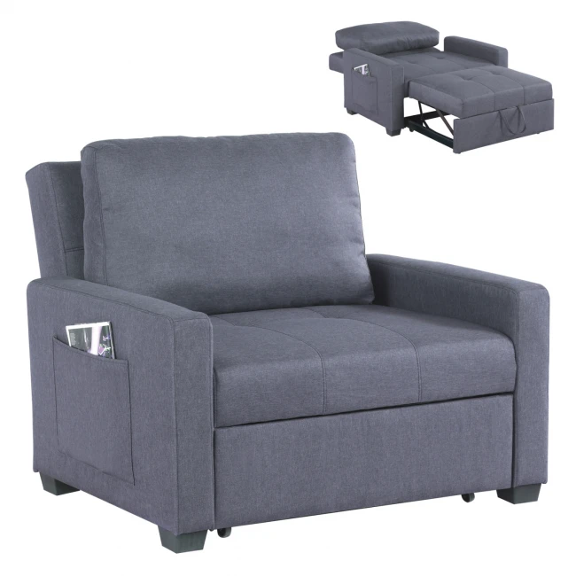 ΠΟΛΥΘΡΟΝΑ-ΚΡΕΒΑΤΙ KANNA 112x96x85 εκ.HM3083.10 ΓΚΡΙ