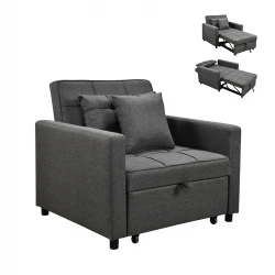 ΠΟΛΥΘΡΟΝΑ-ΚΡΕΒΑΤΙ MERO HM3306.01 ΓΚΡΙ ΥΦΑΣΜΑ 98x85x88Υεκ.