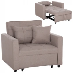 ΠΟΛΥΘΡΟΝΑ-ΚΡΕΒΑΤΙ MERO HM3306.03 ΜΠΕΖ ΥΦΑΣΜΑ 100x90x83Υεκ.