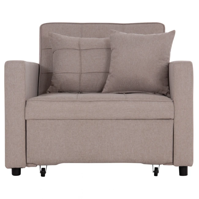 ΠΟΛΥΘΡΟΝΑ-ΚΡΕΒΑΤΙ MERO HM3306.03 ΜΠΕΖ ΥΦΑΣΜΑ 100x90x83Υεκ.