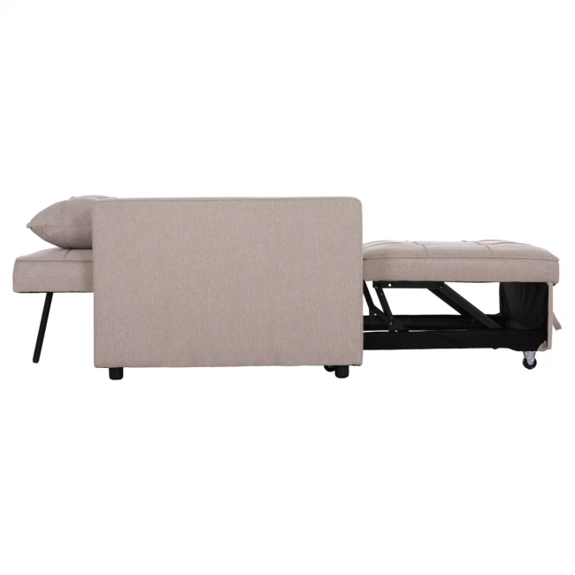 ΠΟΛΥΘΡΟΝΑ-ΚΡΕΒΑΤΙ MERO HM3306.03 ΜΠΕΖ ΥΦΑΣΜΑ 100x90x83Υεκ.