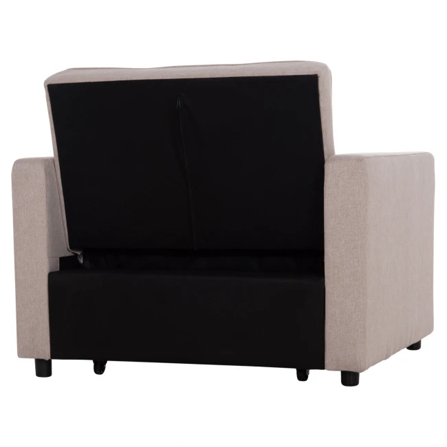 ΠΟΛΥΘΡΟΝΑ-ΚΡΕΒΑΤΙ MERO HM3306.03 ΜΠΕΖ ΥΦΑΣΜΑ 100x90x83Υεκ.