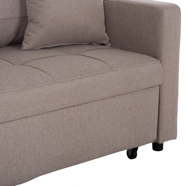 ΠΟΛΥΘΡΟΝΑ-ΚΡΕΒΑΤΙ MERO HM3306.03 ΜΠΕΖ ΥΦΑΣΜΑ 100x90x83Υεκ.