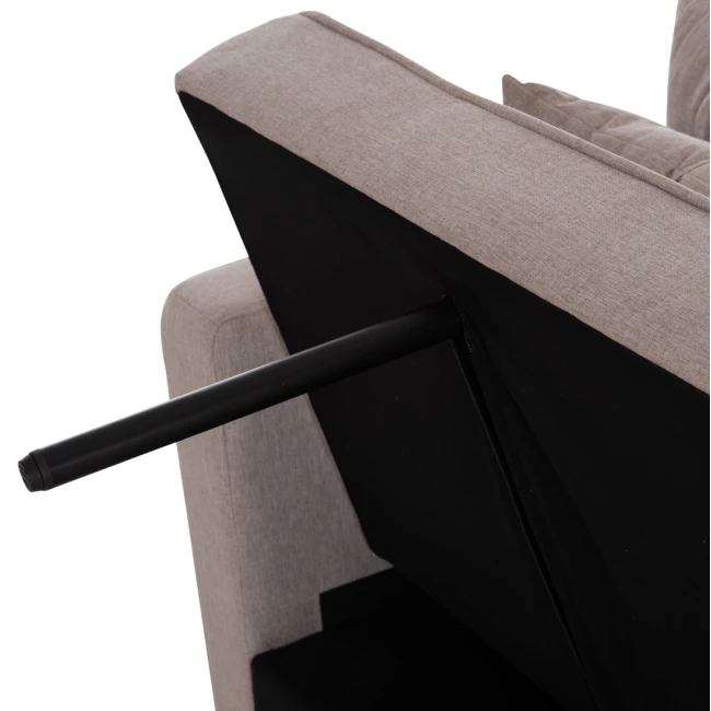 ΠΟΛΥΘΡΟΝΑ-ΚΡΕΒΑΤΙ MERO HM3306.03 ΜΠΕΖ ΥΦΑΣΜΑ 100x90x83Υεκ.