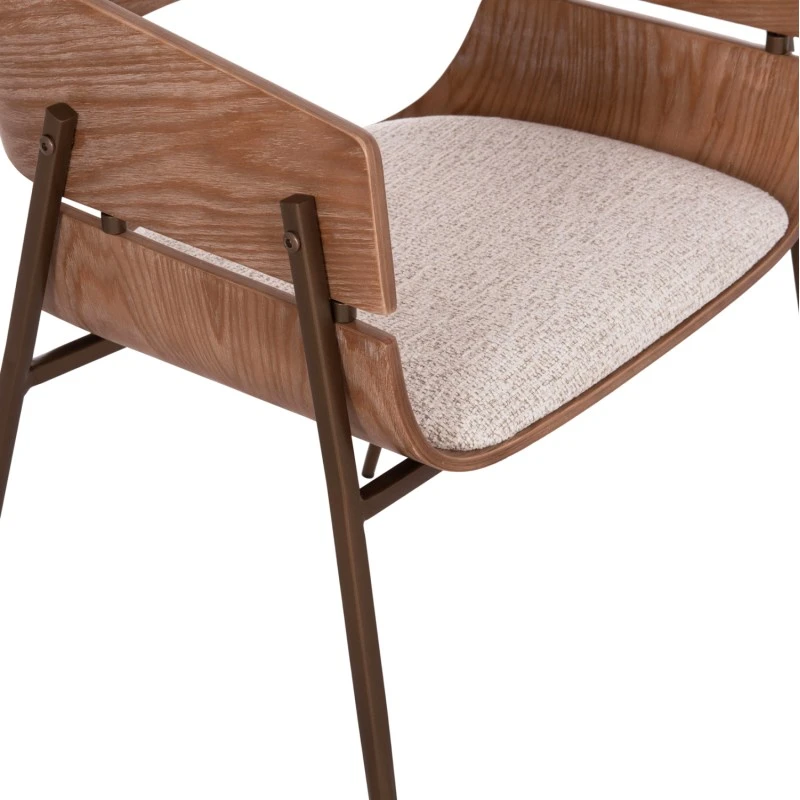 ΠΟΛΥΘΡΟΝΑ KRILL HM18254.01 PLYWOOD ΣΕ WHITEWASH--ΜΕΤΑΛΛΟ ΣΕ ΧΑΛΚΙΝΟ 55,5x55x72Υεκ.