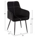 ΠΟΛΥΘΡΟΝΑ LATRELL HM8582.04 ΜΑΥΡΟ ΒΕΛΟΥΔΟ & ΜΑΥΡΑ ΜΕΤΑΛΛΙΚΑ ΠΟΔΙΑ 55x57x84Yεκ.