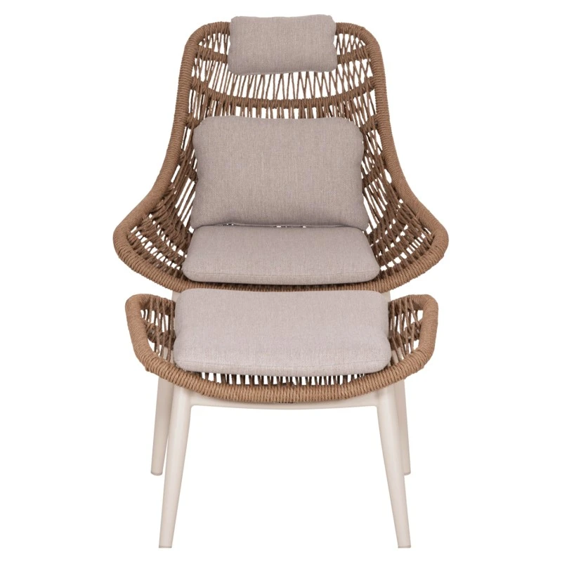 ΠΟΛΥΘΡΟΝΑ LOUNGE ΜΕ ΥΠΟΠΟΔΙΟ REMVAZZO HM6561.02 ΑΛΟΥΜΙΝΙΟ ΜΠΕΖ--WICKER 90x85x96Υεκ