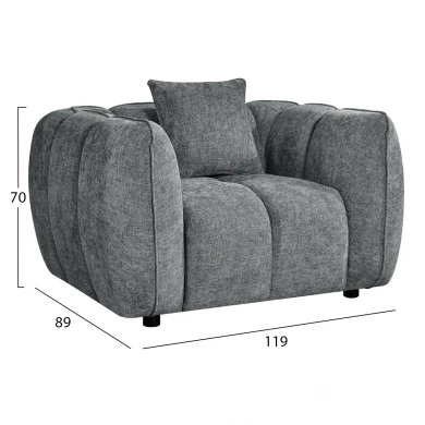 ΠΟΛΥΘΡΟΝΑ LYKKE HM3325.01 ΓΚΡΙ ΥΦΑΣΜΑ 119x89x70Υεκ