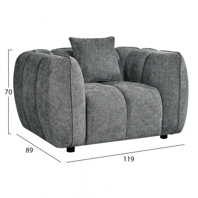 ΠΟΛΥΘΡΟΝΑ LYKKE HM3325.01 ΓΚΡΙ ΥΦΑΣΜΑ 119x89x70Υεκ
