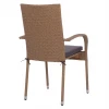 ΠΟΛΥΘΡΟΝΑ ΜΕΤΑΛΛΙΚΗ ANISHA HM5685.02 ΜΕ ΜΑΞΙΛΑΡΙ WICKER ΚΑΦΕ-ΜΟΚΑ ΣΤΟΙΒ/ΜΕΝΗ 56x60x94 εκ.