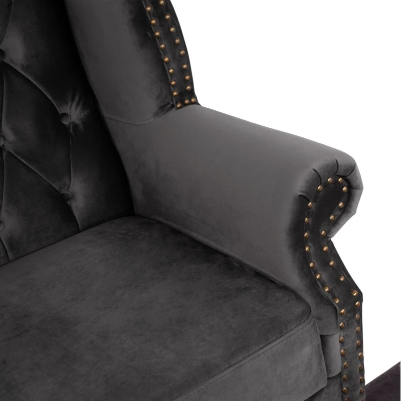 ΠΟΛΥΘΡΟΝΑ-ΜΠΕΡΖΕΡΑ ΓΚΡΙ ΒΕΛΟΥΔΟ T.CHESTERFIELD POLINA 83x75x107Yεκ.HM0053.10