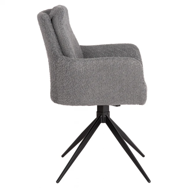 ΠΟΛΥΘΡΟΝΑ ΠΕΡΙΣΤΡΕΦ. BLANS HM9942.01 ΓΚΡΙ ΜΠΟΥΚΛΕ ΥΦΑΣΜΑ-ΜΕΤΑΛΛΙΚΑ ΠΟΔΙΑ 62x60x90Υ