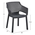 ΠΟΛΥΘΡΟΝΑ ΠΟΛΥΠΡΟΠΥΛΕΝΙΟΥ PEGGY HM6368.02 ΜΑΥΡΟ 60x55x79Υεκ