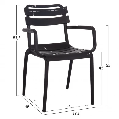 ΠΟΛΥΘΡΟΝΑ ΠΟΛΥΠΡΟΠΥΛΕΝΙΟΥ PHILLY HM6123.02 ΜΑΥΡΟ 58.5x49x83.5Υεκ.