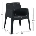 ΠΟΛΥΘΡΟΝΑ ΠΟΛΥΠΡΟΠΥΛΕΝΙΟΥ SLEEK HM6370.02 ΜΑΥΡΗ 68x63x82,5Υεκ.