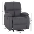 ΠΟΛΥΘΡΟΝΑ RELAX DIONI HM3296.01 ΓΚΡΙ ΥΦΑΣΜΑ 85x90x100Υεκ.