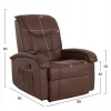 ΠΟΛΥΘΡΟΝΑ RELAX ΜΕ ΜΗΧΑΝΙΣΜΟ MASSAGE ROCCA HM0026.03 PU ΚΑΦΕ ΣΚΟΥΡΟ 80x96x97 εκ.