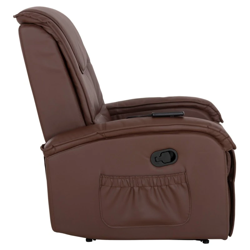 ΠΟΛΥΘΡΟΝΑ RELAX ΜΕ ΜΗΧΑΝΙΣΜΟ MASSAGE ROCCA HM0026.03 PU ΚΑΦΕ ΣΚΟΥΡΟ 80x96x97 εκ.